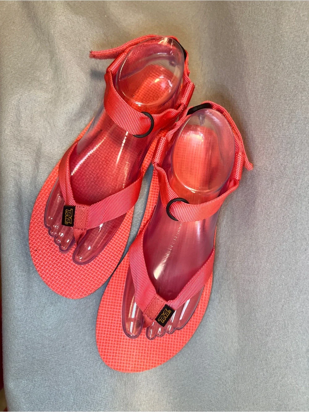 Teva Original Sandals Size 8 Coral Pink Sporty Strappy 1003986 Coastal Beach